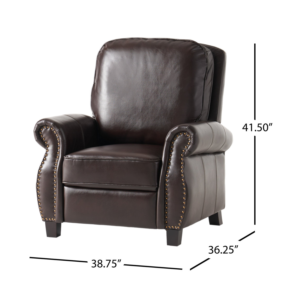 Three Posts™ Kettering 38.75'' Wide Faux Leather Manual Club Recliner